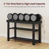 FONTOI 3-Tier Bamboo Shoe Rack Bench, Compact Storage Organizer Suitable for Entryway Bedroom Living Room Balcony, Black, 11"*17.5"*27.5" - 3 of 4