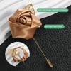 Unique Bargains Mens Golden Leaf Rose Lapel Boutonnieres Pin for Wedding 12 Pcs - 2 of 4