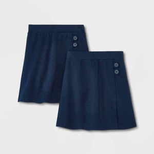 Girls' 2pk Pull-On Uniform Knit Skorts - Cat & Jack™ Navy - 1 of 3