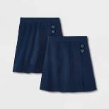 Girls' 2pk Pull-On Uniform Knit Skorts - Cat & Jack™ Navy