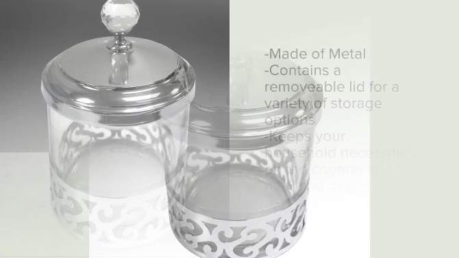 Scroll Cotton Jar Silver - Popular Bath Popular Home, 6 of 7, play video