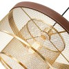 C Cattleya 16-inch 1-Light Brass Gold Mesh Pendant Light with Leather Accent - 4 of 4