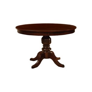 HOMES: Inside + Out Round Table Top with Pedestal Dining Table Wood/Brown Cherry: 4-Seater, Traditional Style, Non-Extendable - 1 of 4