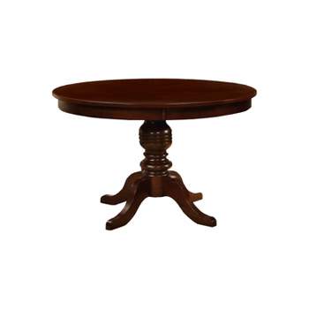 Round Table Top with Pedestal Dining Table Wood/Brown Cherry - HOMES: Inside + Out