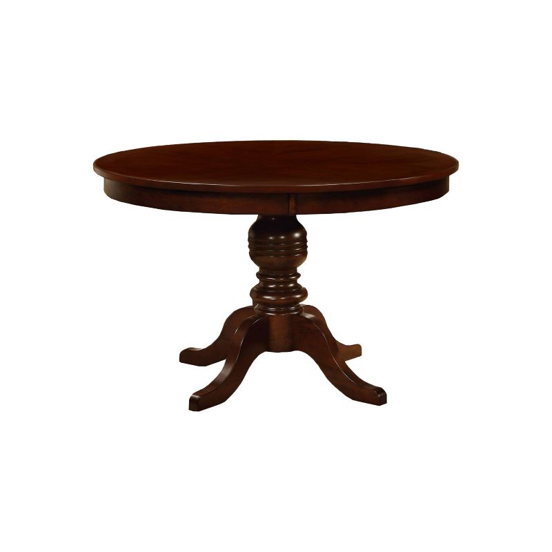 Round Table Top with Pedestal Dining Table Wood/Brown Cherry - HOMES: Inside + Out, 1 of 8