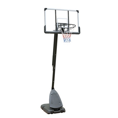 Sevobal Basketball Hoops Height Adjustable Basketball Hoop Stand with Stable Base for Outdoor Patio Backyard Driveway Use, Black and Gray,