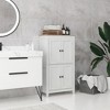 HOMCOM Bathroom Cabinet, Bathroom Floor Cabinet with Adjustable Shelves, Freestanding Storage Cabinet with Doors, White - 3 of 4