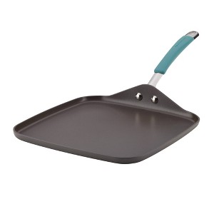 Rachael Ray Cucina Hard Anodized 11" Square Shallow Griddle Agave Blue Handle: Nonstick, Dishwasher-Safe, Gas & Electric Compatible - 1 of 4
