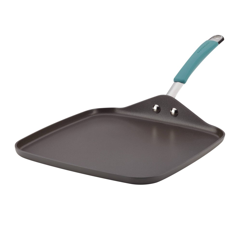 Rachael Ray Cucina Hard Anodized 11 Square Shallow Griddle Agave Blue Handle