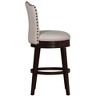 Edenwood Barstool Chocolate/Cream - Hillsdale Furniture: Swivel, Upholstered with Button Tufting & Nailhead Trim - 4 of 4