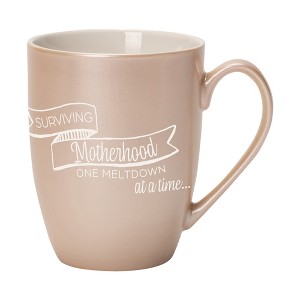 Elanze Designs Surviving Motherhood One Meltdown At A Time Precious Pearl 10 ounce New Bone China Coffee Cup Mug - 1 of 4