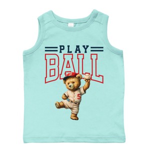 The Juniper Shop Play Ball Baseball Bear Toddler Tank - 1 of 4