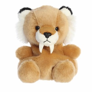 Aurora Mini Ash Saber Tooth Tiger Palm Pals Adorable Stuffed Animal Brown 5" - 1 of 4