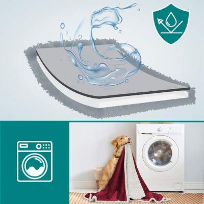 Medium Wine Red Waterproof Sherpa Fleece Pet Blanket