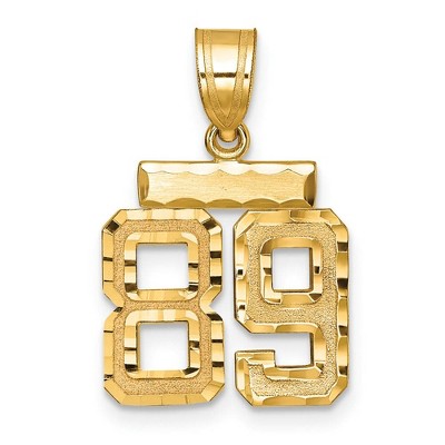 Black Bow Jewelry 14k Yellow Gold, Varsity Collection, Small D/C Pendant Number 89