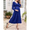 LXT-Women's Tiered Ruffle Hem Maxi Dress with Belt for Baby Shower - 2 of 4