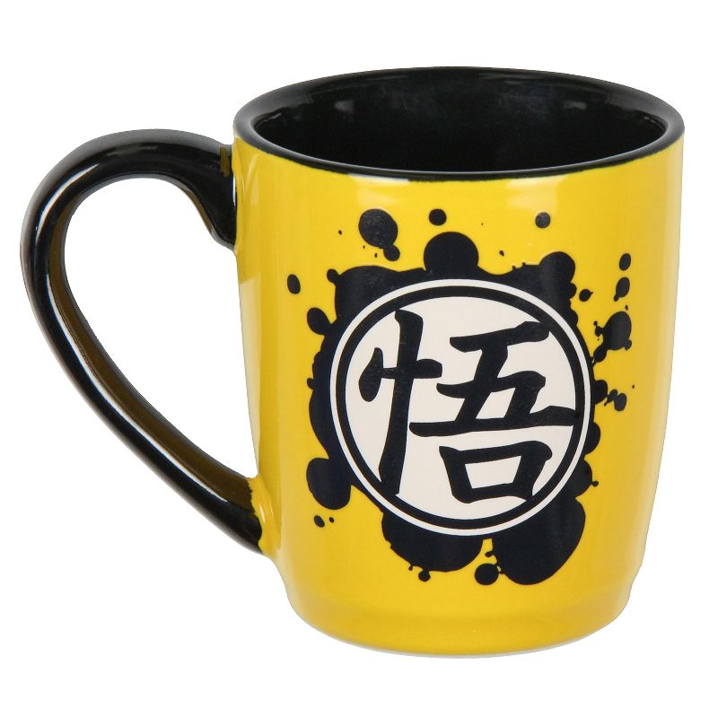 Dragon Ball Z Anime Manga Goku Tea Coffee Mug Cup With Coaster Lid Yellow, 4 of 7
