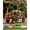 Steel Garden Wheelbarrow - Convertible Wheelbarrow, Foldable Sides, Quick-Release Hinges, Heavy Duty, Corrosion-Resistant Frame - 3 of 4