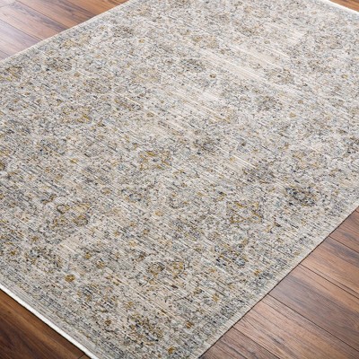 Margaret 7'10" x 10' Gray and Taupe Washable Synthetic Area Rug