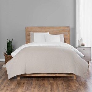 Vue Full/Queen 3pc Kinsley Chambray Colorblock Duvet Cover Set Taupe, Brown