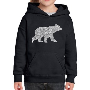 LA Pop Art Girl's Word Art Hooded Sweatshirt - Mama Bear - 1 of 4