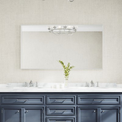 Rectangular Aluminum Framed Wall Bathroom Vanity Mirror