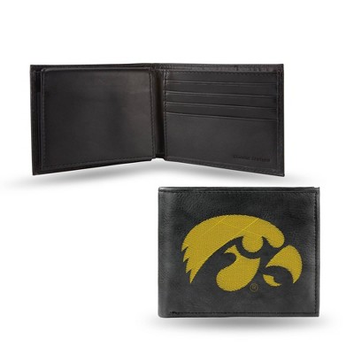 NCAA Iowa Hawkeyes Embroidered Genuine Leather Billfold Wallet