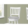 Monarch Specialties Bar Stool Set Of 2 Swivel Bar Height Wood Pu Leather Look White Grey Transitional - 3 of 4