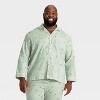 Men's Gingerbread Striped Flannel Long Sleeve Shirt and Pants Holiday Matching Family Pajama Set - Wondershop™ Cream - 3 of 4