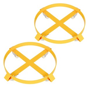 Drum Dolly Heavy Duty - 4pcs Set, 55 Gallon Trash Can/Barrel Dolly 1000 LBS Capacity, Steel Frame with Swivel Casters, Non-Tipping Design - 1 of 4