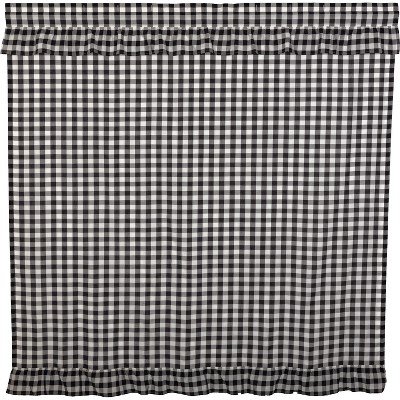 Annie Buffalo Black Check Ruffled Shower Curtain 72x72 VHC Brands
