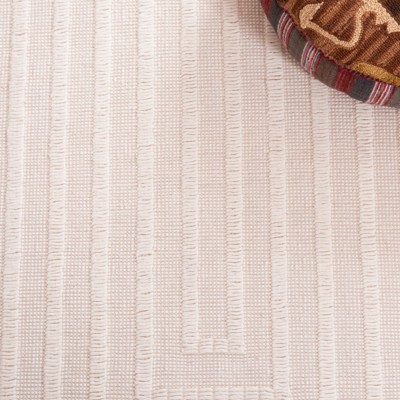 Ivory Beige Handwoven Wool Area Rug 6' x 9'