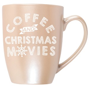 Elanze Designs Coffee And Christmas Movies Precious Pearl 10 ounce New Bone China Coffee Cup Mug - 1 of 4