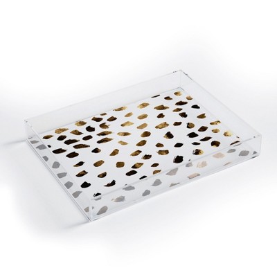 Georgiana Paraschiv Gold V03 Small Acrylic Tray - Deny Designs