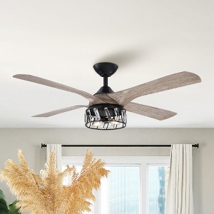 Parrot Uncle 52" Indoor Crystal Reversible Ceiling Fan Lights with Remote, Modern - 1 of 4