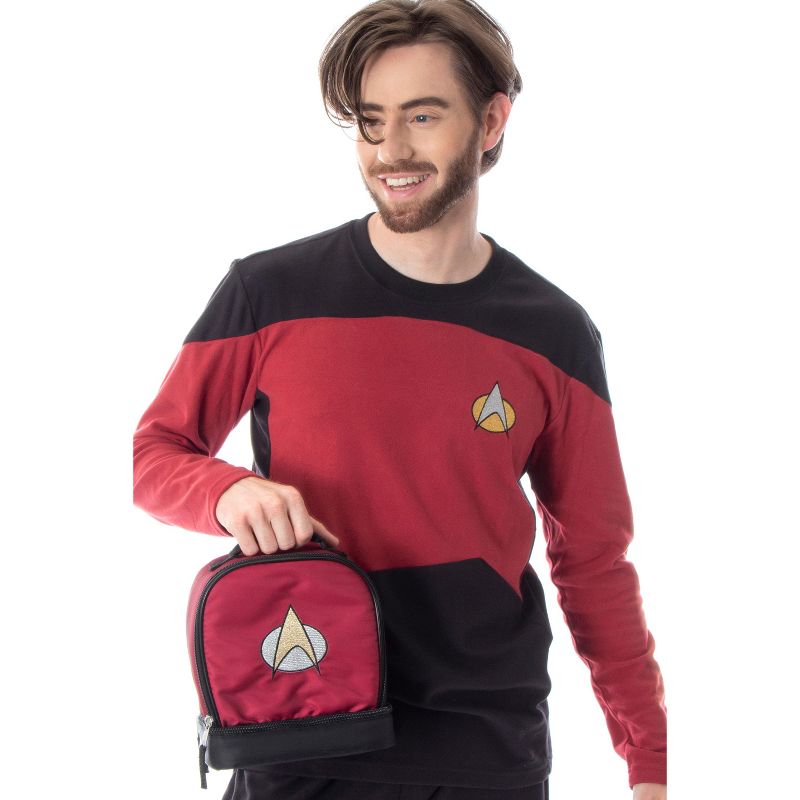 Star Trek The Next Generation Picard Dual Compartment Insulated Lunch Box Bag Red, 4 of 11