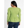 ELOQUII Peplum Puff Sleeve Sweater - 3 of 4