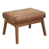 Buylateral Bianca Mid Century Modern Faux Leather Ottoman - 3 of 4