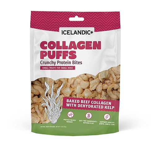 Icelandic+ Collagen Puffs: Baked Beef Collagen with Dehydrated Kelp 1.3oz - Small Dog Treats, Crunchy Protein Bites - image 1 of 4