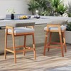 Costway Patio Counter Height Bar Stools Set of 2 with Cushions PE Wicker Backrests - 2 of 4