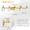 Whizmax Bathroom Light Fixture, 5 Brushed Gold Vanity Lamps, Crystal Glass, Dimmable, Suitable for Bathroom Hallway Kitchen Bedroom Living Room - 3 of 4