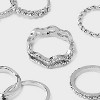 Heart and Textured Ring Set 8pc - Wild Fable™ Silver - 2 of 2