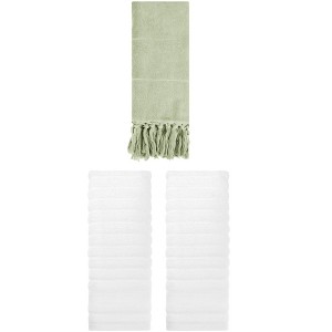 REGALWOVEN 3 Packs Absorbent Soft Solid Cotton Bathroom Hand Towels 14" x 30" - 1 of 4