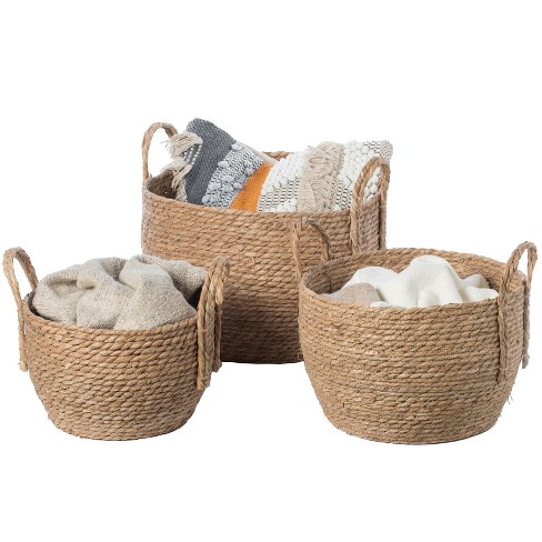 Vintiquewise Seagrass Shelf Basket Lined with White Lining