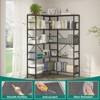 5-Tier L-Shaped Corner Bookshelf with Heavy-Duty Metal Frame, Industrial Tall Bookcase for Storage and Display, Perfect for Bedroom, Living Room - 4 of 4