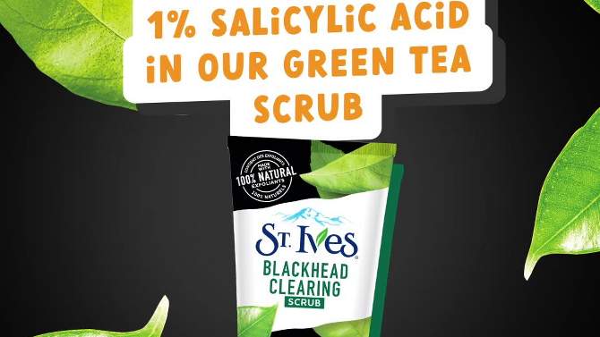 St. Ives Blackhead Clearing Face Scrub - Green Tea and Bamboo - 6oz, 2 of 12, play video