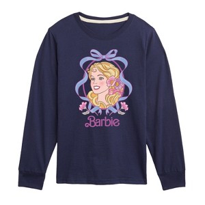 Boys' - Barbie - Portrait Floral Bow Long Sleeve Graphic T-Shirt - 1 of 3