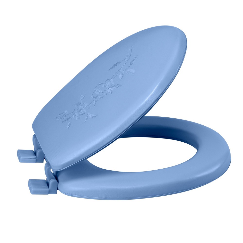 Photos - Toilet Accessory 17" Soft Toilet Seat Blue - Bath Bliss