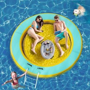 Sandinrayli Inflatable Water Hammock Round Float Ring, Circle Floating Mat for Pool, Lake Floats for Adults, Water Raft - 1 of 4