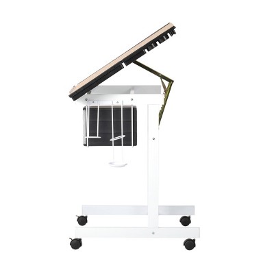 Deluxe White Maple 40'' Craft Station with Adjustable Top & Storage